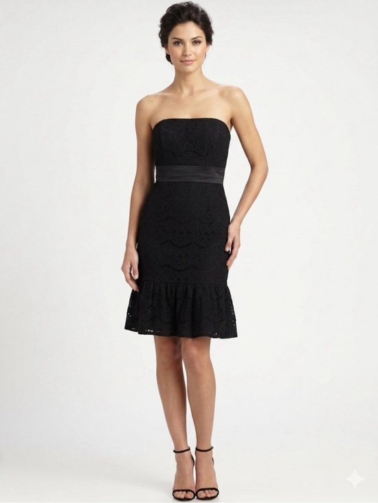 White House Black Market Dresses & Skirts - White House Black Market Black Strapless Lace Dress